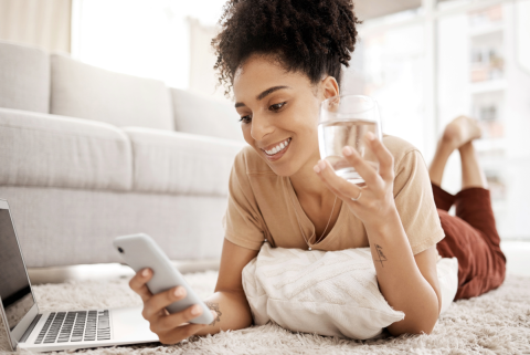 Lady looking at phone